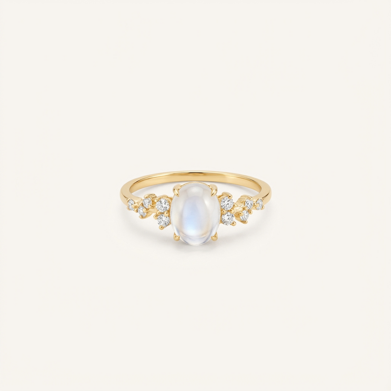 Lunar Glow Moonstone Diamond Ring
