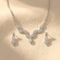 Leaf Necklace And Earrings Jewelry Set