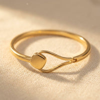 Minimalist Gold Hook Clasp Bangle Bracelet