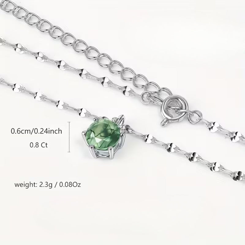 Moss Agate Round Necklace