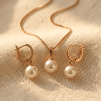 Pearl Earrings With Matching Jewelry Set