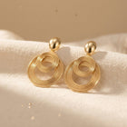 Golden Spring Coiled Double Layered Drop Earrings