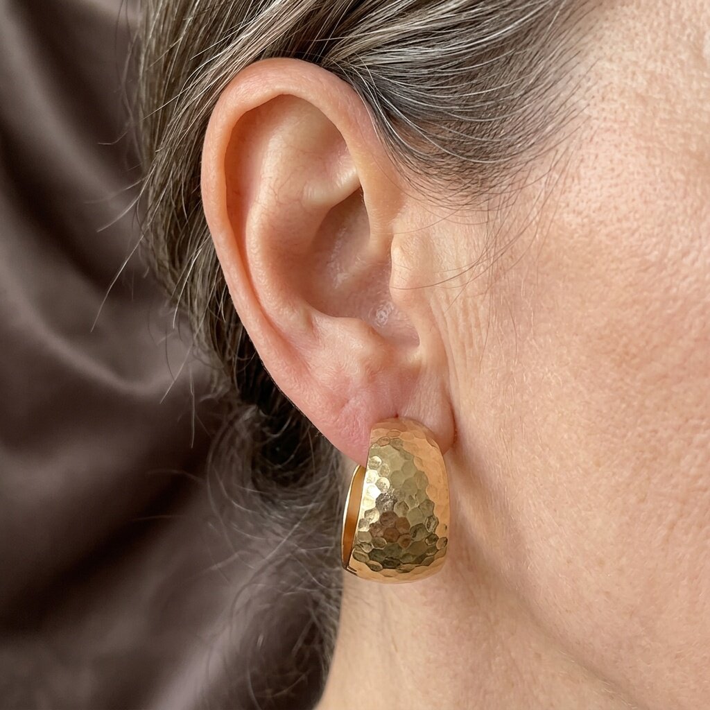 Wide Face Exaggerated C-Shaped Hoop Earrings