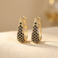 Luxurious Colorful Zirconia Circular Hoop Earrings