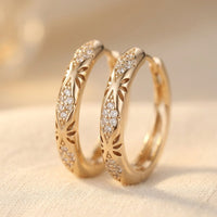 Vintage Bohemian Micro Pavé Zirconia Hoop Earrings