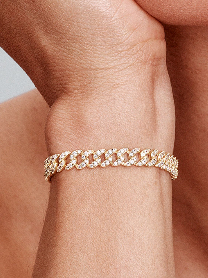 Pave Cuban Bracelet | White Gold