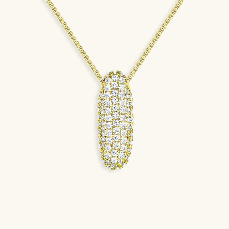 Pavé Diamond Bubble Initial Necklace