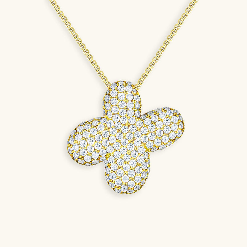 Pavé Diamond Bubble Initial Necklace