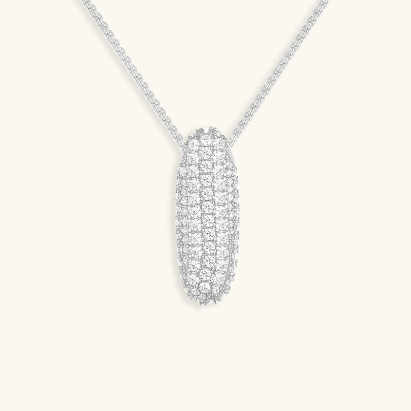 Pavé Diamond Bubble Initial Necklace