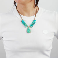 Natural Turquoise Stone Amazonite Pendant Necklace