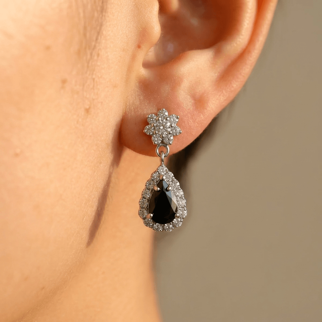 Water Drop Cubic Zirconia Silver Jewelry Set