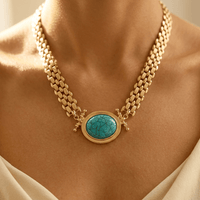 Individual Turquoise Necklace Earrings Set