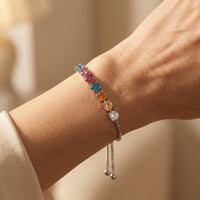 Rainbow Multicolor Crystal Adjustable Tennis Bracelet