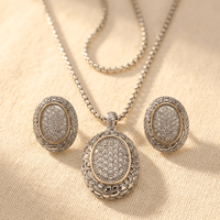 Copper Glass Geometric Jewelry Set