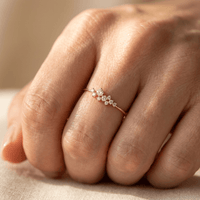 Boho Matte Gold Cubic Zirconia Ring
