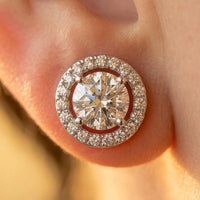 Round Cubic Zirconia Stud Earrings