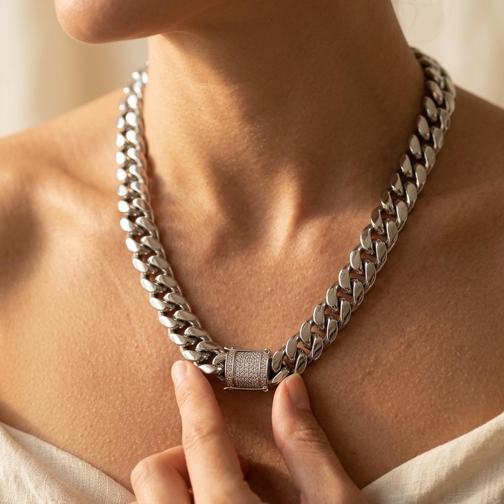 Stainless Steel Cuban Link Chain Necklace