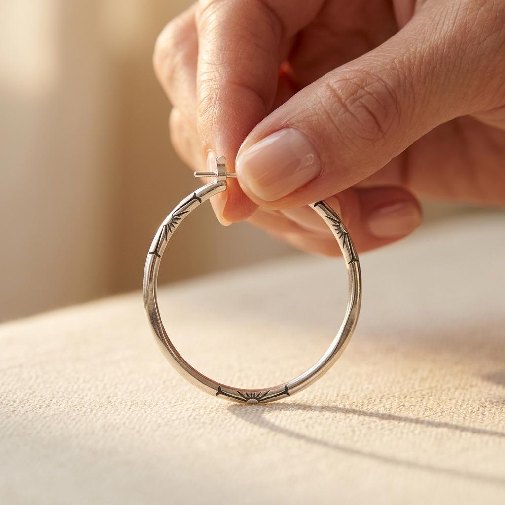 Elegant Metal Hoop Earrings Vintage Punk Style