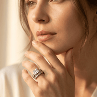 White Cubic Zirconia Silver Statement Ring