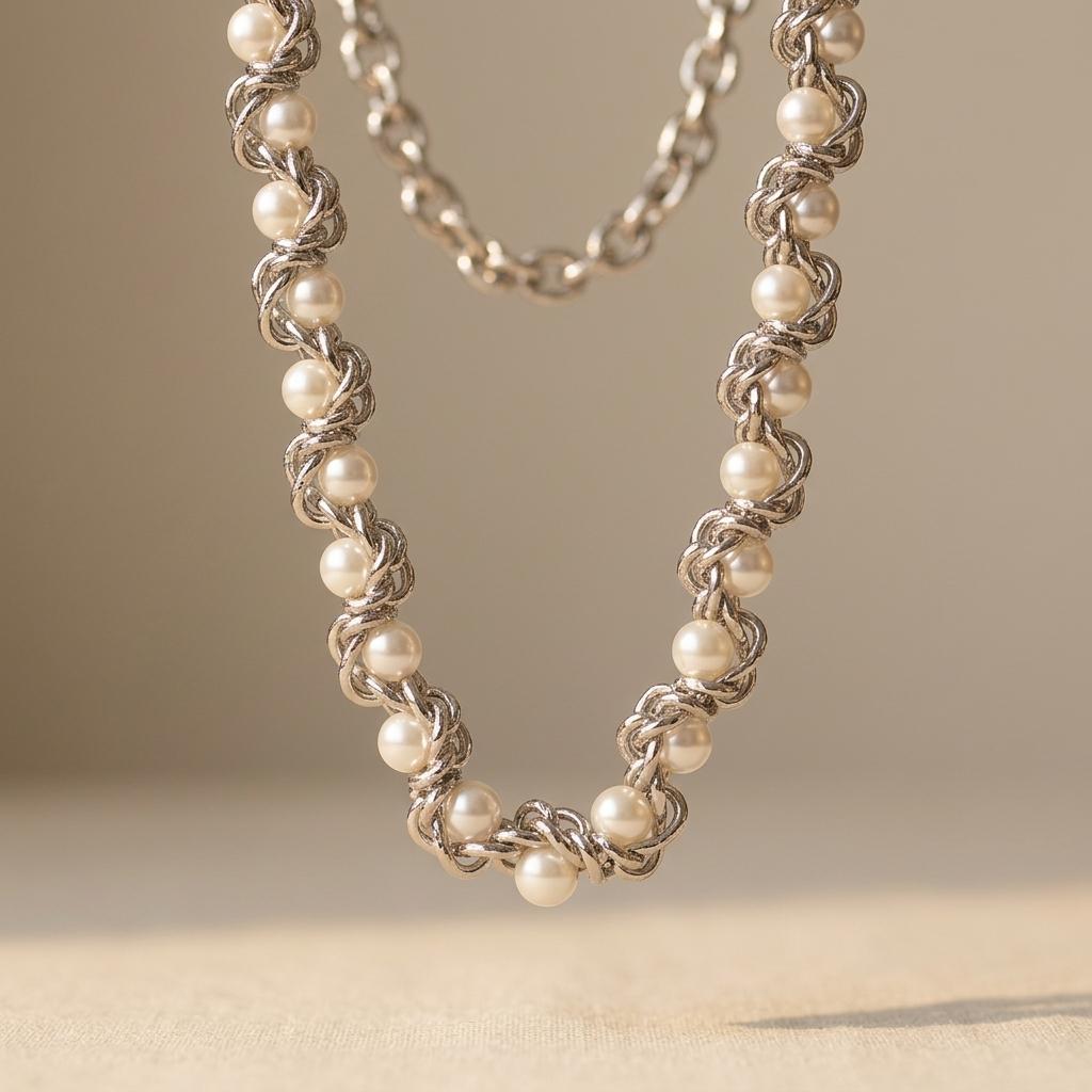 Elegant Pearl Chain Necklace