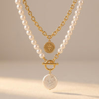Elegant Pearl Beaded Multi Layer Necklace