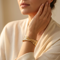 Twisted Gold Plated Cuff Bracelet
