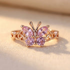 Vintage Rose Gold Pink Butterfly Celtic Ring