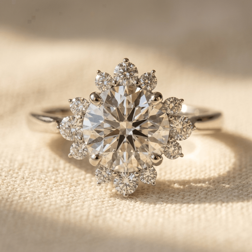 Exquisite Vintage Starburst Synthetic Zirconia Ring