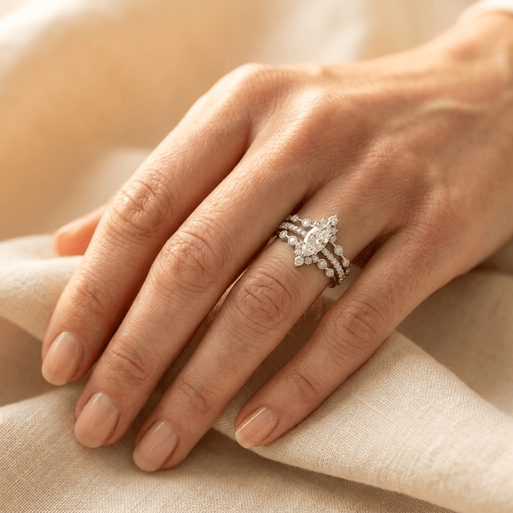 Inlaid Synthetic Zirconia Stackable Ring