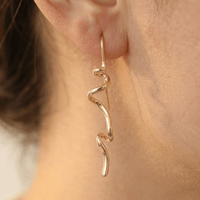 Artistic Twisted Gold Long Hanging Earrings