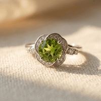 Luxury Green Synthetic Zircon Engagement Ring