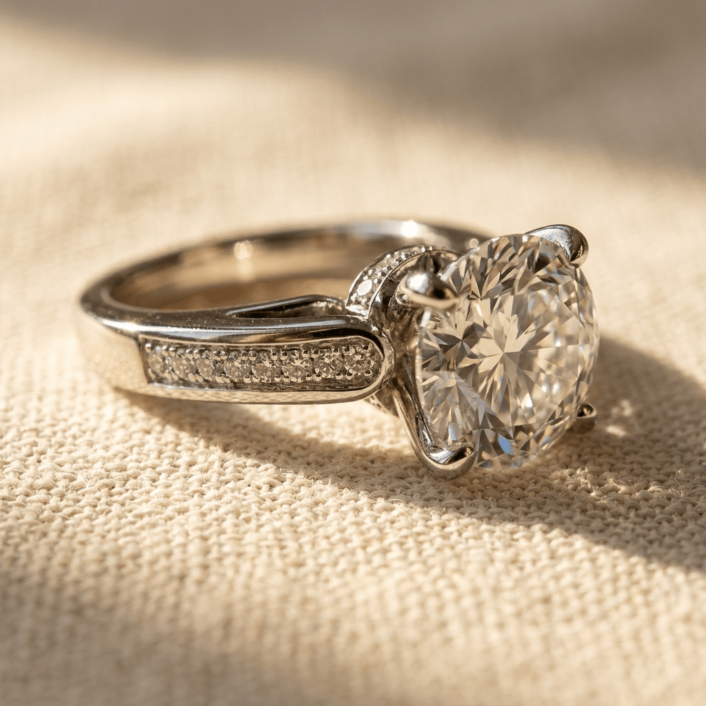 Elegant Copper Zirconia Wedding Engagement Ring