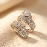 Luxury Wedding Ring Cubic Zirconia Micro Pave
