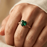 Elegant Emerald Zirconia Claw Set Ring