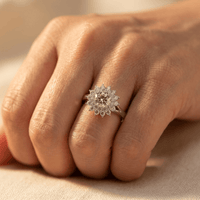 Colorful Synthetic Zirconia Hollowed Inlaid Ring