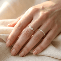 Boho Matte Gold Cubic Zirconia Ring