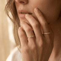 Boho Matte Gold Cubic Zirconia Ring