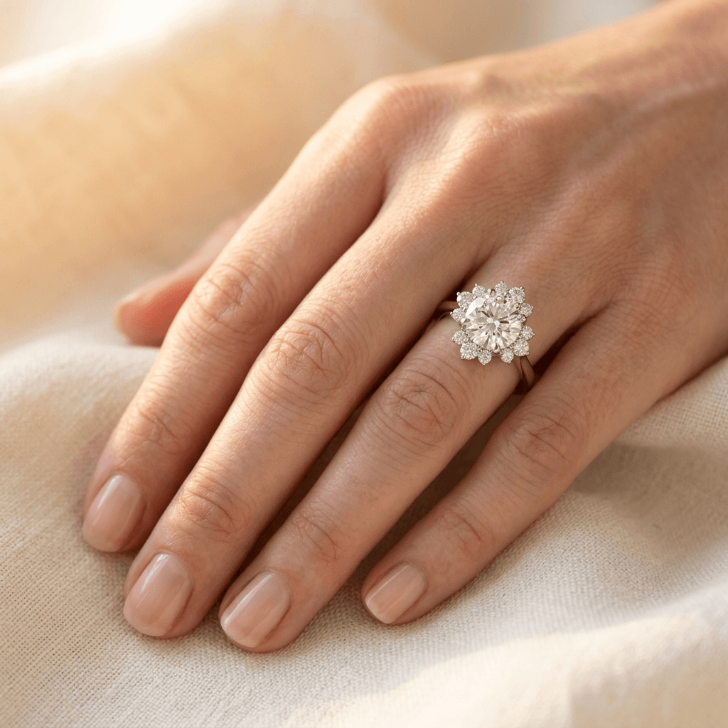 Exquisite Vintage Starburst Synthetic Zirconia Ring