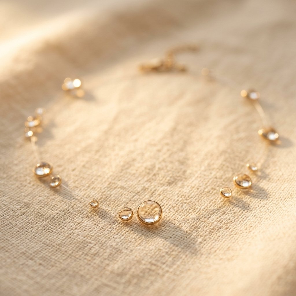 Minimalist Gold Bezel Crystal Station Bracelet