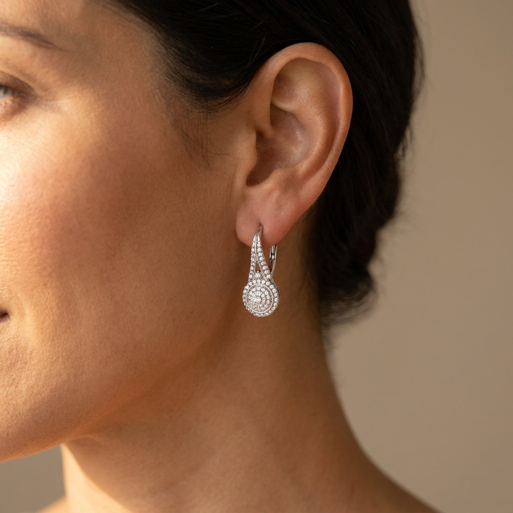 Silver Cubic Zirconia Teardrop Earrings