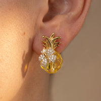 Pineapple Golden Resin Earrings