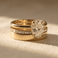 Elegant Oval Cubic Zirconia Bridal Ring Set