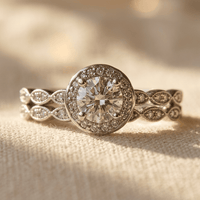 Vintage Bohemian Silver Square Zirconia Ring