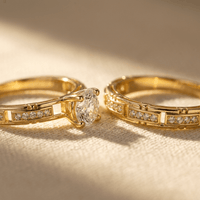 Synthetic Zircon Couple Wedding Rings