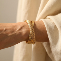 Twisted Gold Plated Cuff Bracelet
