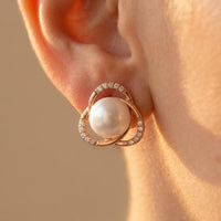 Luxury Pearl Pendant Necklace Earrings Jewelry Set