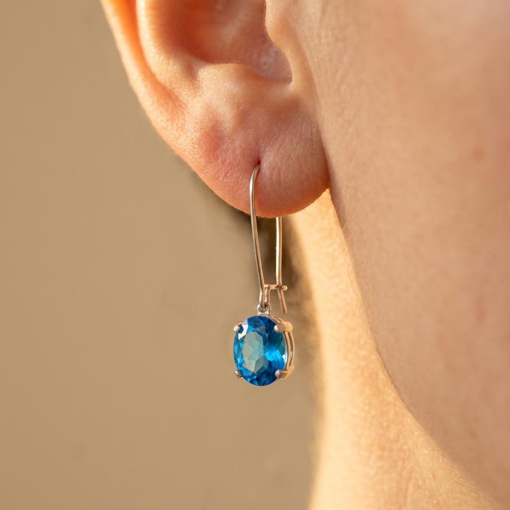 Light Luxury Natural Topaz Elegant Earrings