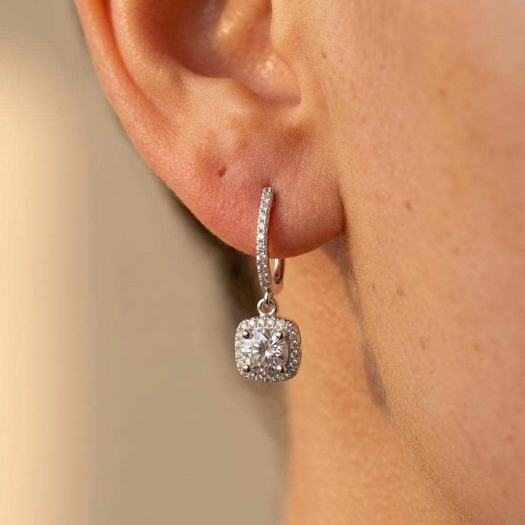 Elegant Square Zirconia Earrings