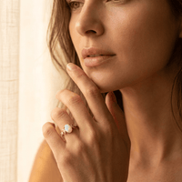 Oval Zirconia Inlay Sterling Silver Ring