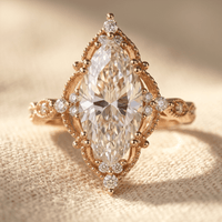 Vintage Bohemian Copper Marquise Rose Quartz Ring
